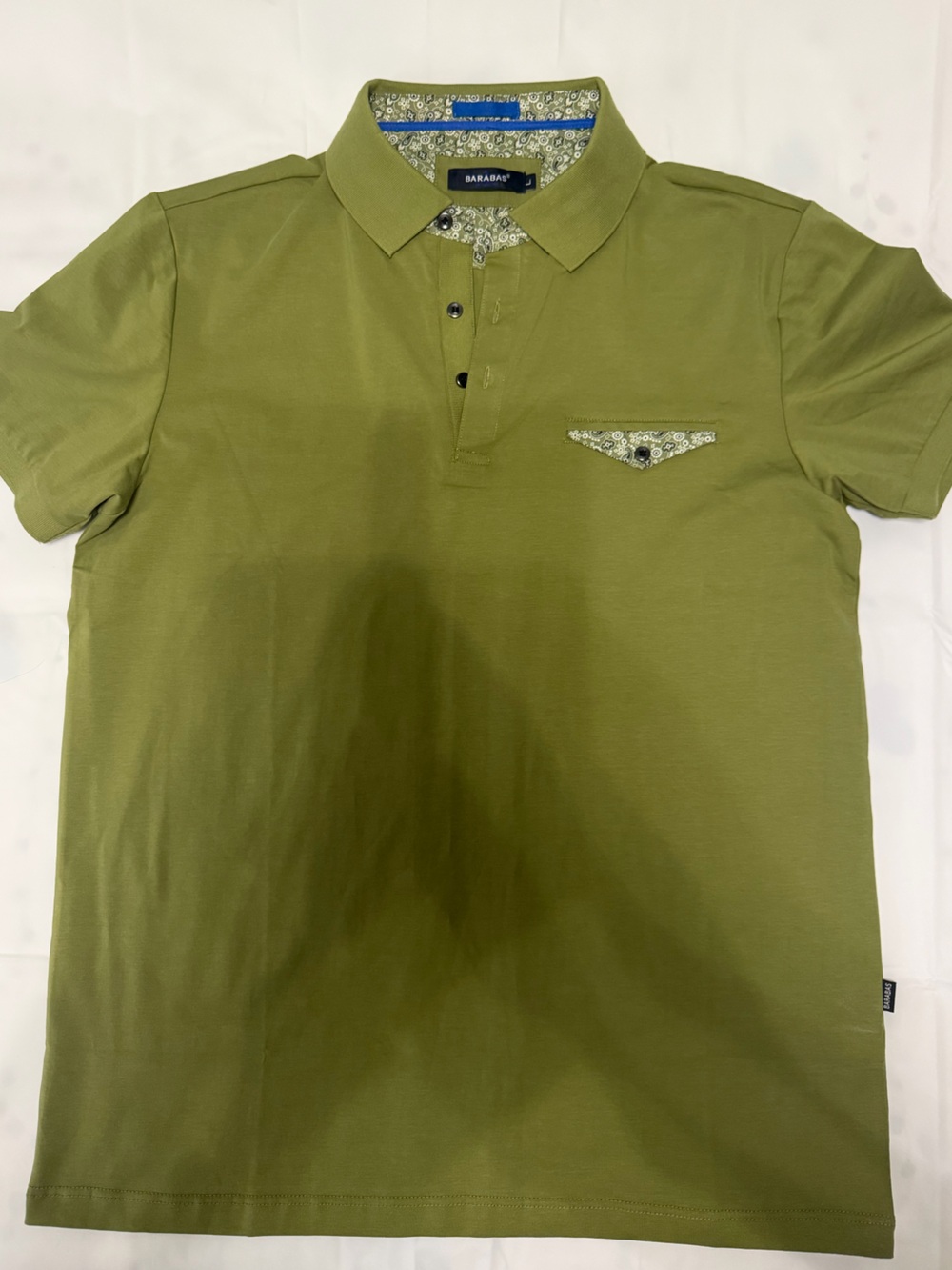 Barabas Olive Polo Shirt with Contrast Trim